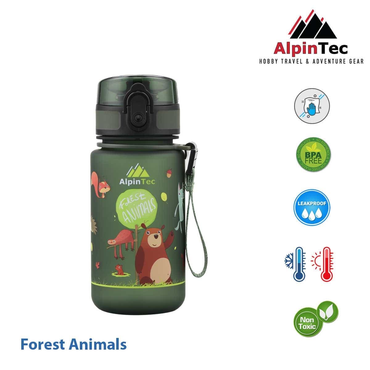 Παγούρι Alpin tec Kids Forest Animals Πράσινο 350ml