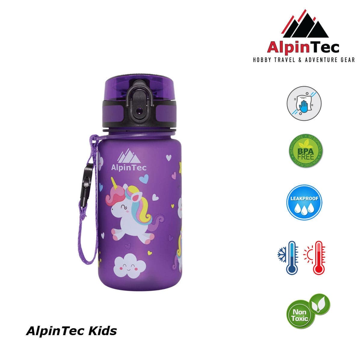 Παγούρι Alpin tec Kids Unicorn Μωβ 350ml